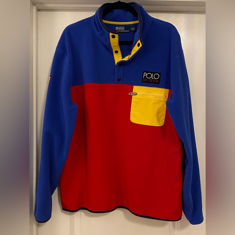 🔥 Polo Ralph Lauren Hi Tech Fleece Monoblock Pullover Sweatshirt 🔥